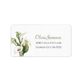 Classic Calla Lily Address Label Adressaufkleber (Vorne)