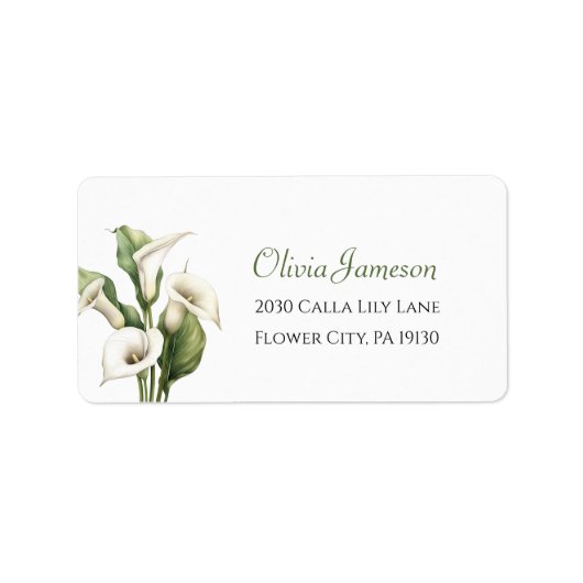 Classic Calla Lily Address Label Adressaufkleber (Vorne)