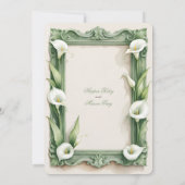 Classic Calla Lily Elegante Hochzeit Einladung (Rückseite)
