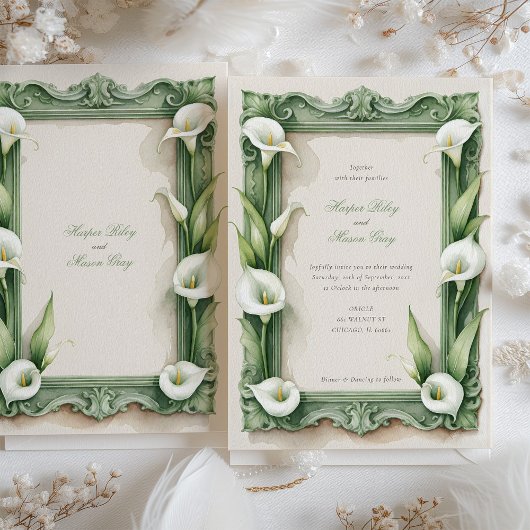 Classic Calla Lily Elegante Hochzeit Einladung