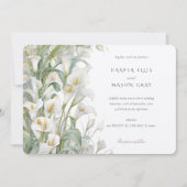 Classic Calla Lily Elegante Pastel Wedding Einladu Einladung (Vorderseite)