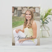 Classic Calligraphy 2023 Foto Graduation Party Einladung (Stehend Vorderseite)