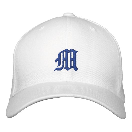 Classic Calligraphy Blue Monogram Bestickte Kappe (Vorderseite)