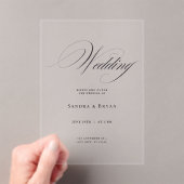 Classic Calligraphy Elegant Wedding Acryleinladungen (Insitu (Handheld))
