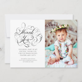 Classic Calligraphy Foto Taufe Vielen Dank Dankeskarte