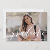 Classic Calligraphy Graduation Photo Ankündigung (Vorderseite)