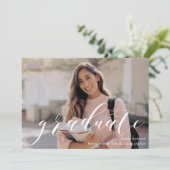 Classic Calligraphy Graduation Photo Ankündigung (Stehend Vorderseite)