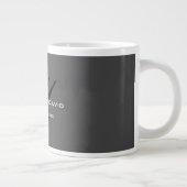 Classic Calligraphy Monogram Wedding Gray Jumbo-Tasse (Rechts)