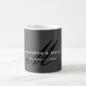Classic Calligraphy Monogram Wedding Gray Kaffeetasse (Mittel)
