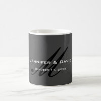 Classic Calligraphy Monogram Wedding Gray