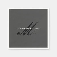 Classic Calligraphy Monogram Wedding Gray