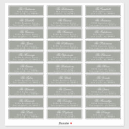 Classic Calligraphy Sage Green Guest Address-Label Aufkleber