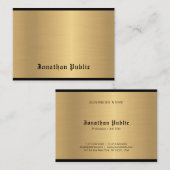 Classic Calligraphy Script Glam Gold Elegant Luxe Visitenkarte (Vorne/Hinten)
