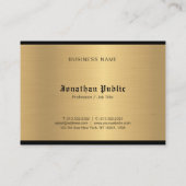 Classic Calligraphy Script Glam Gold Elegant Luxe Visitenkarte (Rückseite)