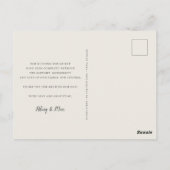 Classic Calligraphy Script Wedding Photo Thank You Postkarte (Rückseite)