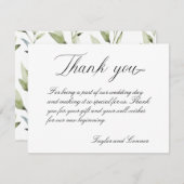 Classic Calligraphy Wedding Dankeschön Card Dankeskarte (Vorne/Hinten)