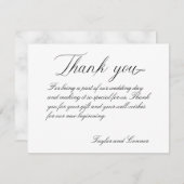 Classic Calligraphy Wedding Dankeschön Card Dankeskarte (Vorne/Hinten)