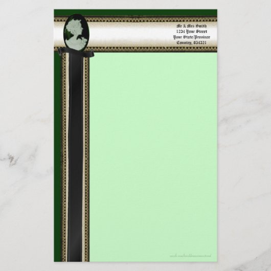 Classic Cameo (Jade/Green) Briefpapier (Vorderseite)