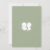 Classic Cameo Regency Green Wedding Einladung (Rückseite)