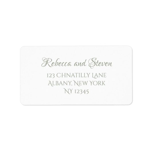 Classic Cameo Regency Green Wedding Reply Envelope Adressaufkleber (Vorne)