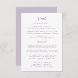 Classic Cameo Regency Lila Wedding Details Begleitkarte