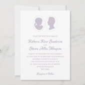 Classic Cameo Regency Lila Wedding Einladung (Vorderseite)