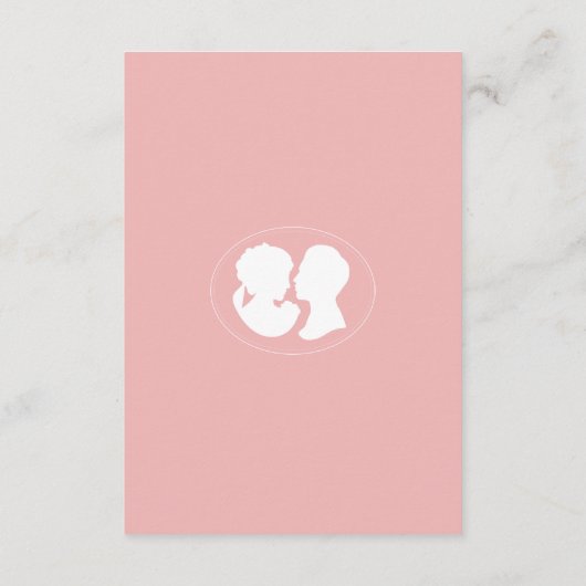 Classic Cameo Regency Pink Hochzeitsdetails Begleitkarte (Rückseite)