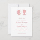 Classic Cameo Regency Pink Wedding Save The Date (Vorderseite)