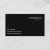 Classic Camera Artistic Schwarz-weiß Fotograf Visitenkarte (Rückseite)