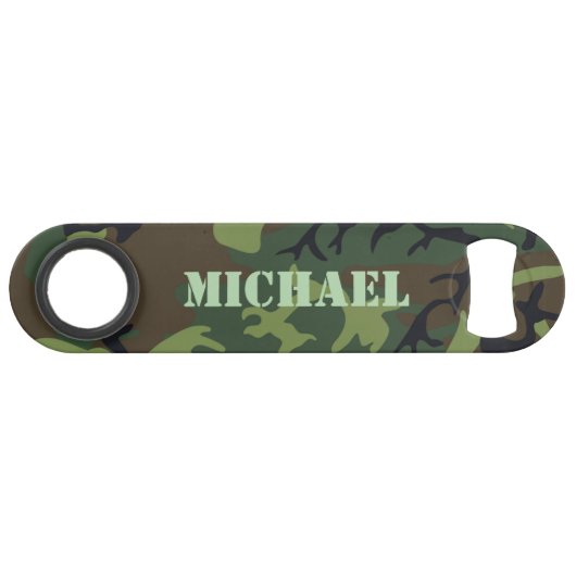 Classic Camouflage Green Pattern Personalisiert Speed Flaschenöffner (Vorderseite (Horizontal))