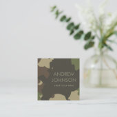 Classic Camouflage Military Style Green & Brown Quadratische Visitenkarte (Stehend Vorderseite)