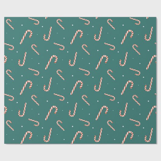 Classic Candy Cane & Green Geschenkpapier (Flach)
