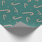 Classic Candy Cane & Green Geschenkpapier (Ecke)