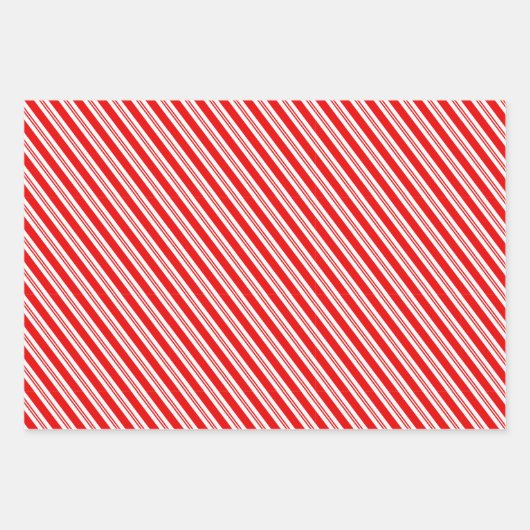Classic Candy Cane Stripes Red Green Christmas Geschenkpapier Set (Vorderseite)