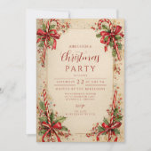 Classic Candy Striped Holiday Einladung (Vorderseite)