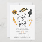 Classic Candy Trunk oder Leckerei Halloween-Party Einladung (Vorderseite)