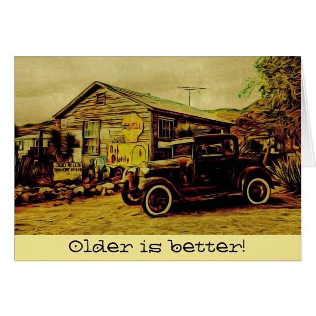 Classic Car Antique Vintag Model Anniversary Card (Vorderseite (Horizontal))