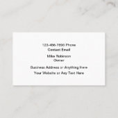 Classic Car Automotive Theme Business Cards Visitenkarte (Rückseite)
