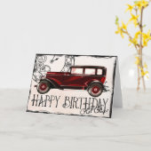 Classic Car Birthday Karte (Gelbe Blume)
