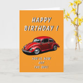 Classic Car Birthday Karte (Gelbe Blume)