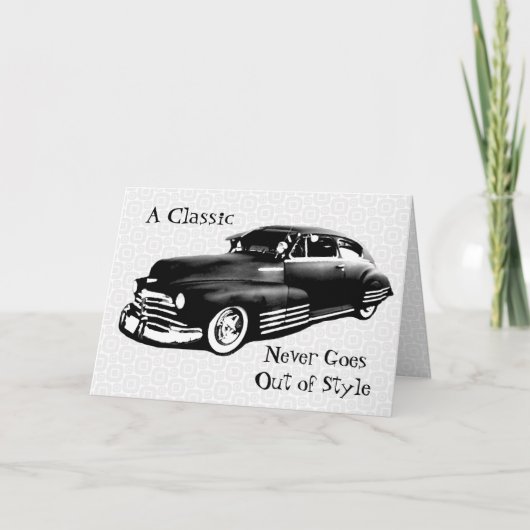 Classic Car Birthday V2 Karte (Vorderseite)