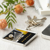 Classic Car Black Krawatte und Schwanz mit Namen Schlüsselanhänger (Seite)