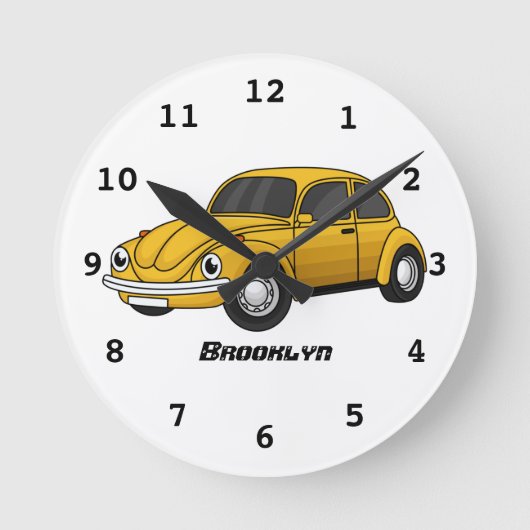 Classic car cartoon runde wanduhr (Vorderseite)