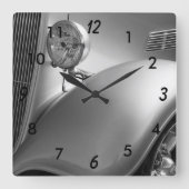 Classic Car Clock Quadratische Wanduhr (Vorderseite)