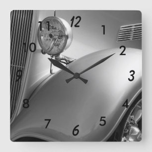 Classic Car Clock Quadratische Wanduhr