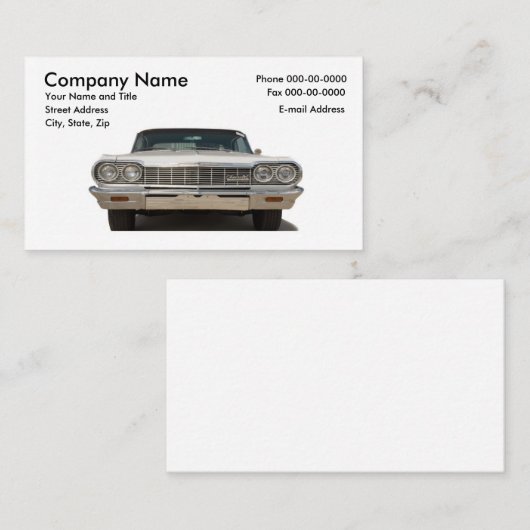 Classic Car Collector Business Card Visitenkarte (Vorne/Hinten)