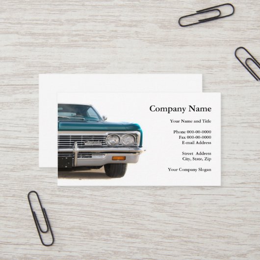 Classic Car Collector Business Card Visitenkarte (Vorderseite/Rückseite Beispiel)