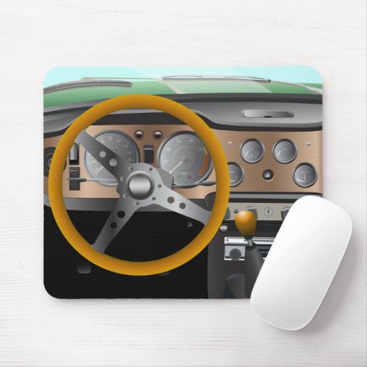 Classic Car Dashboard Mousepad (Mit Mouse)