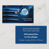Classic Car Deep Blue Automotive Business Visitenkarte (Vorne/Hinten)