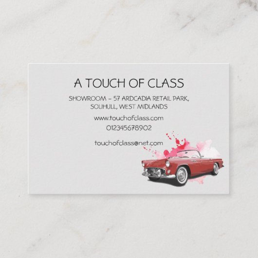 Classic Car - Doppelseitige Visitenkarte (Rückseite)